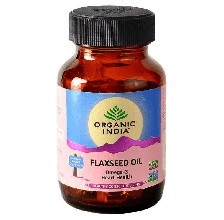 Льняное масло омега-3 Organic India, 60 капсул - омега-3